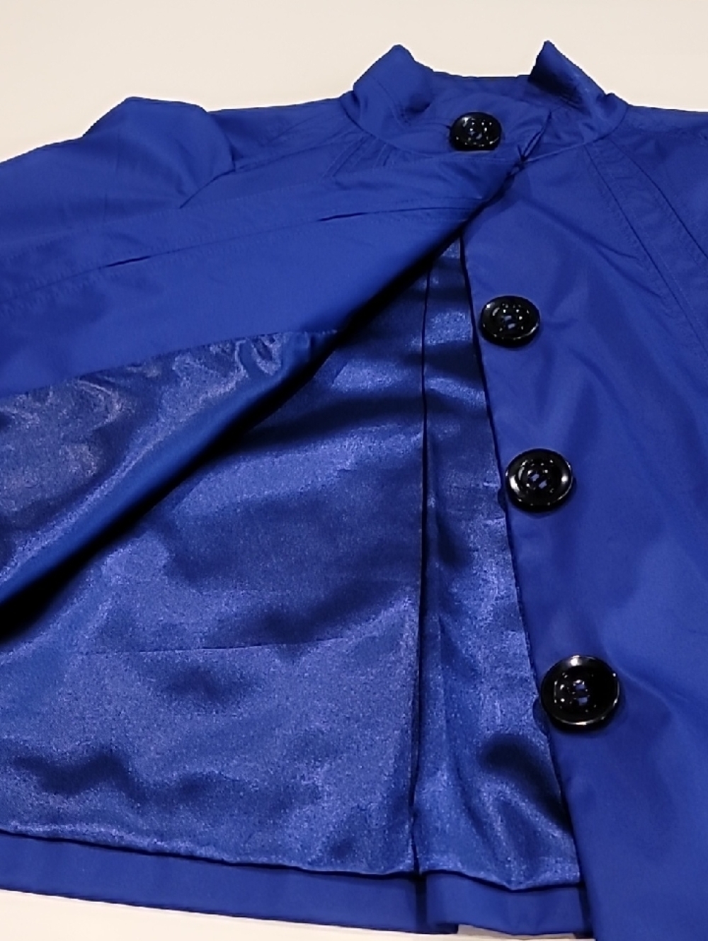 Black Rivet Coquette Short Flare Button-Front Jacket Cobalt Blue Small - Picture 8 of 15